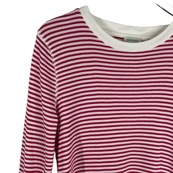 SUNDANCE Striped Thermal Long Sleeve Shirt Size Petite Large - Picture 3 of 9